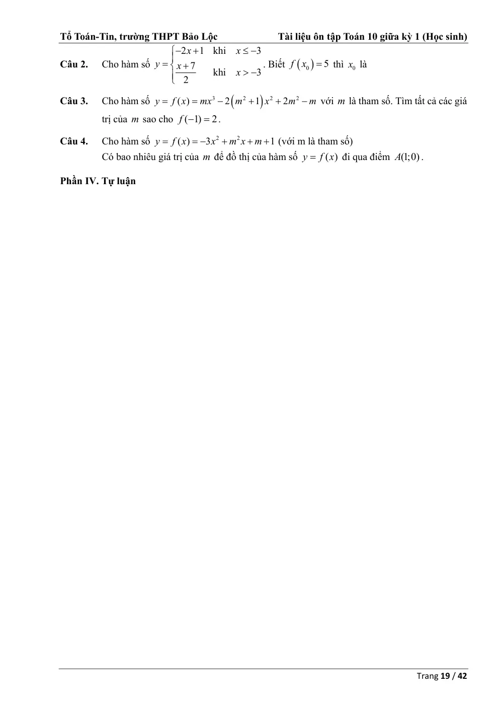 Đề cương ôn tập Giữa kì 1 Toán 10 trường THPT Bảo Lộc (Lâm Đồng) năm 2025-2026 - trang 19