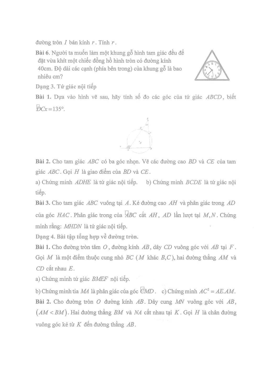 Đề cương ôn tập Giữa kì 2 Toán 9 trường THCS Thọ Lộc (Hà Nội) năm 2025-2026 - trang 8