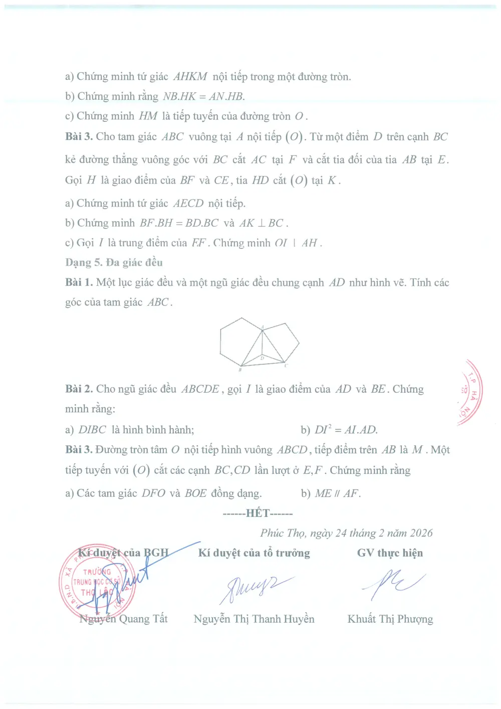 Đề cương ôn tập Giữa kì 2 Toán 9 trường THCS Thọ Lộc (Hà Nội) năm 2025-2026 - trang 9