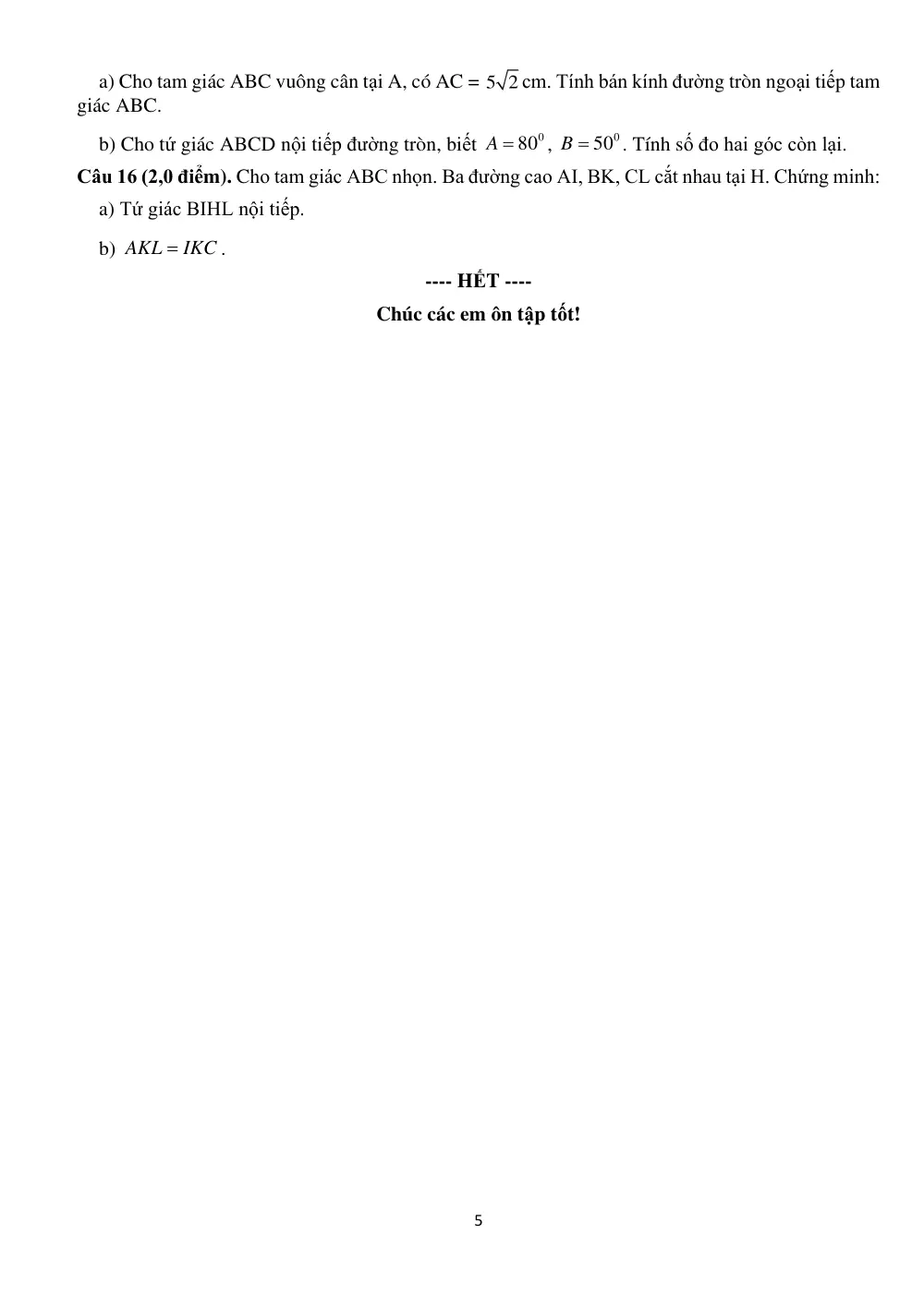 Đề cương ôn tập Giữa kì 2 Toán 9 trường THCS Long Toàn (TP Hồ Chí Minh) năm 2025-2026 - trang 5