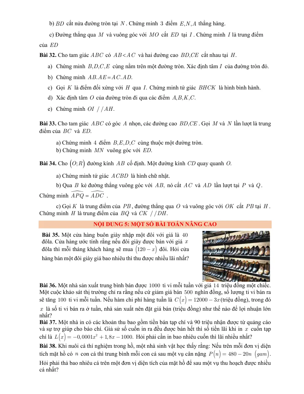 Đề cương ôn tập Giữa kì 1 Toán 9 trường THCS Nghĩa Tân (Hà Nội) năm 2025-2026 - trang 6