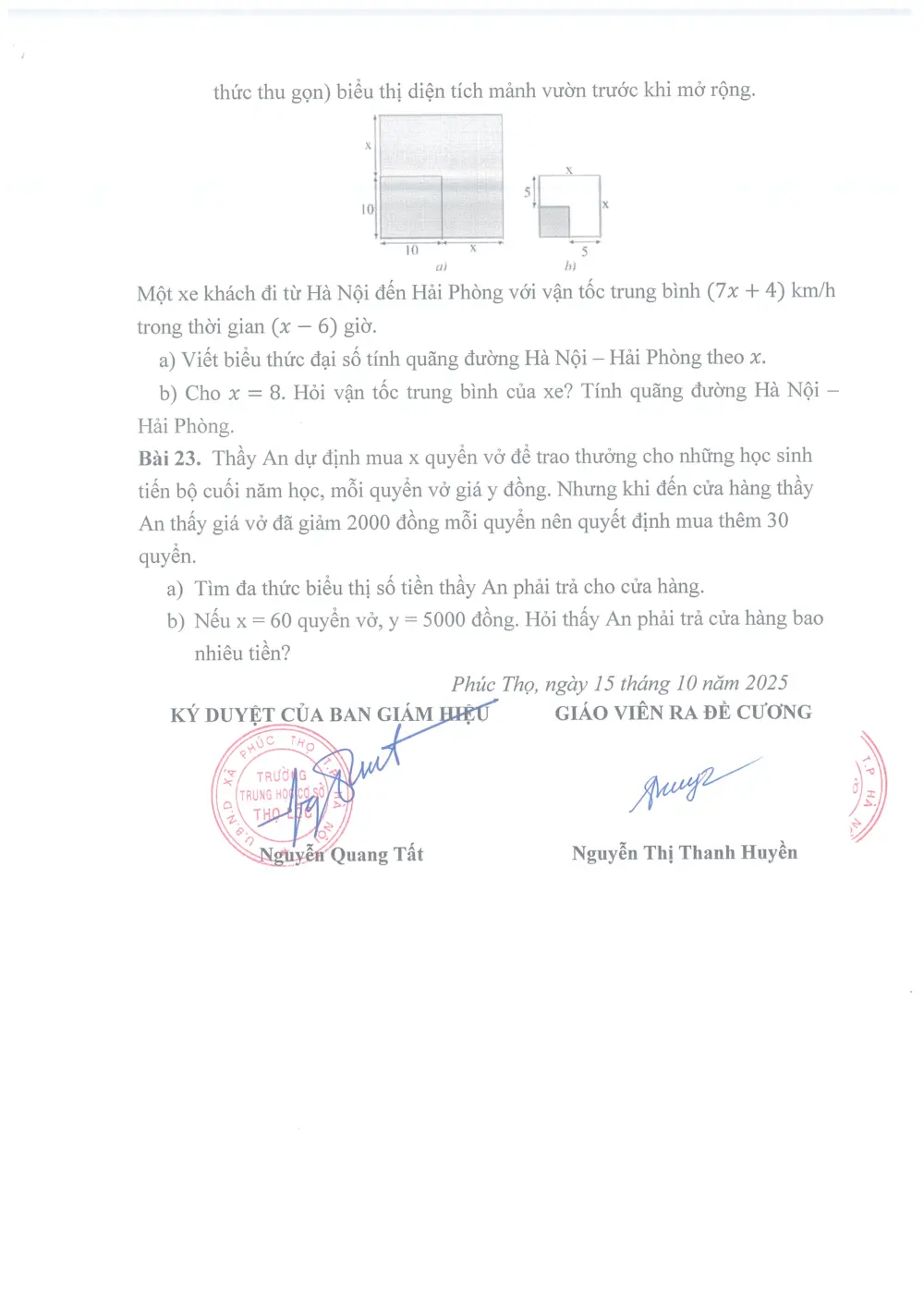Đề cương ôn tập Giữa kì 1 Toán 8 năm 2025-2026 trường THCS Thọ Lộc (Hà Nội) - trang 7