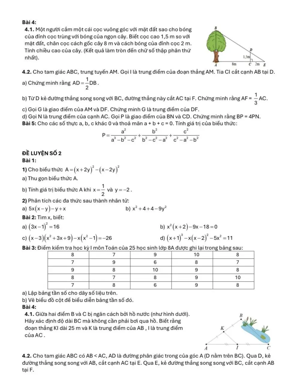 Đề cương ôn tập Học kì 1 Toán 8 năm 2025-2026 hệ thống GD Archimedes School (Hà Nội) - trang 8