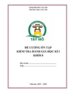 Trang đầu Đề cương ôn tập Học kì 1 Toán 8 năm 2025-2026 trường THCS Tây Mỗ (Hà Nội)