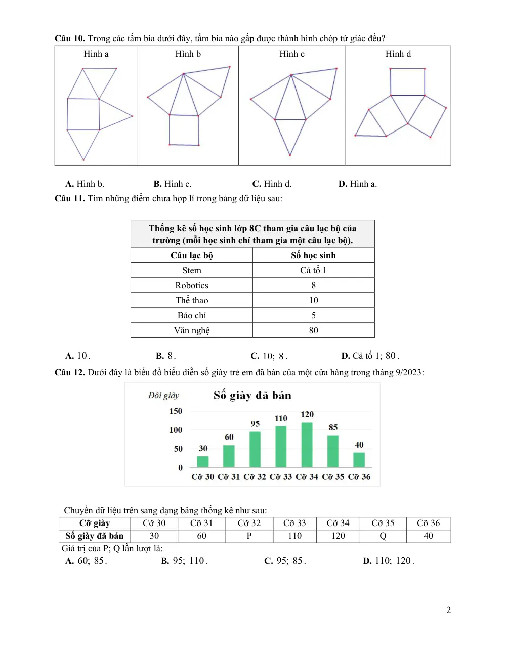 Đề cương ôn tập Học kì 1 Toán 8 năm 2025-2026 trường THCS Trần Văn Ơn (TP Hồ Chí Minh) - trang 2