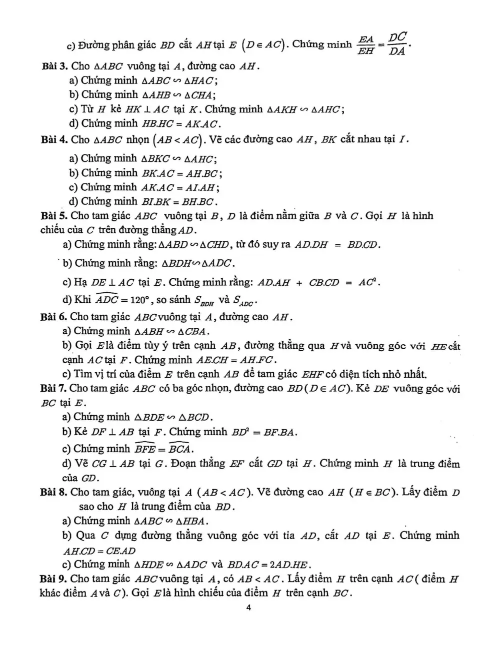 Đề cương ôn tập Giữa kì 2 Toán 8 trường THCS Mỹ Đình 2 (Hà Nội) năm 2025-2026 - trang 4