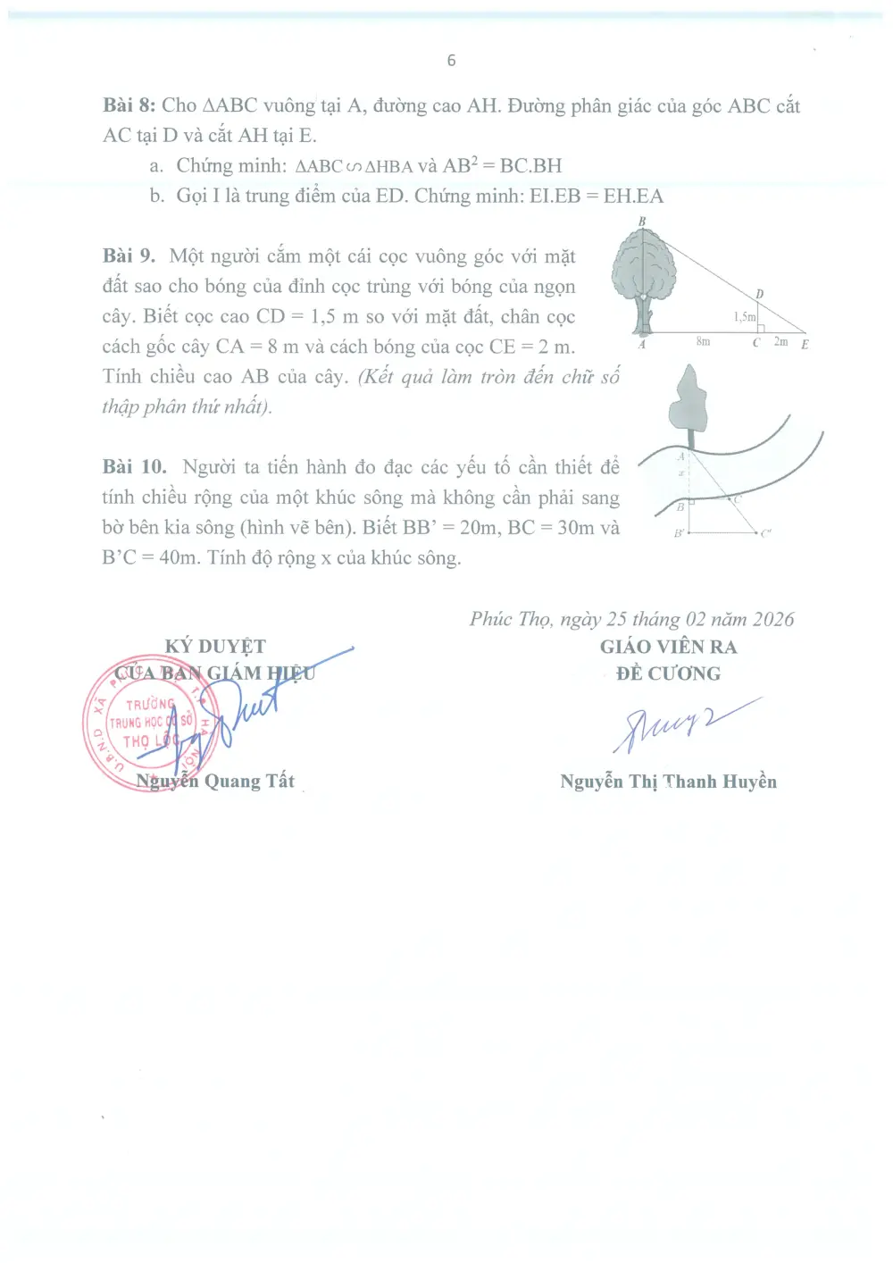 Đề cương ôn tập Giữa kì 2 Toán 8 trường THCS Thọ Lộc (Hà Nội) năm 2025-2026 - trang 6