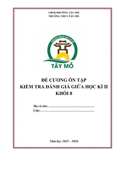 Trang đầu Đề cương ôn tập Giữa kì 2 Toán 8 năm 2025-2026 trường THCS Tây Mỗ (Hà Nội)