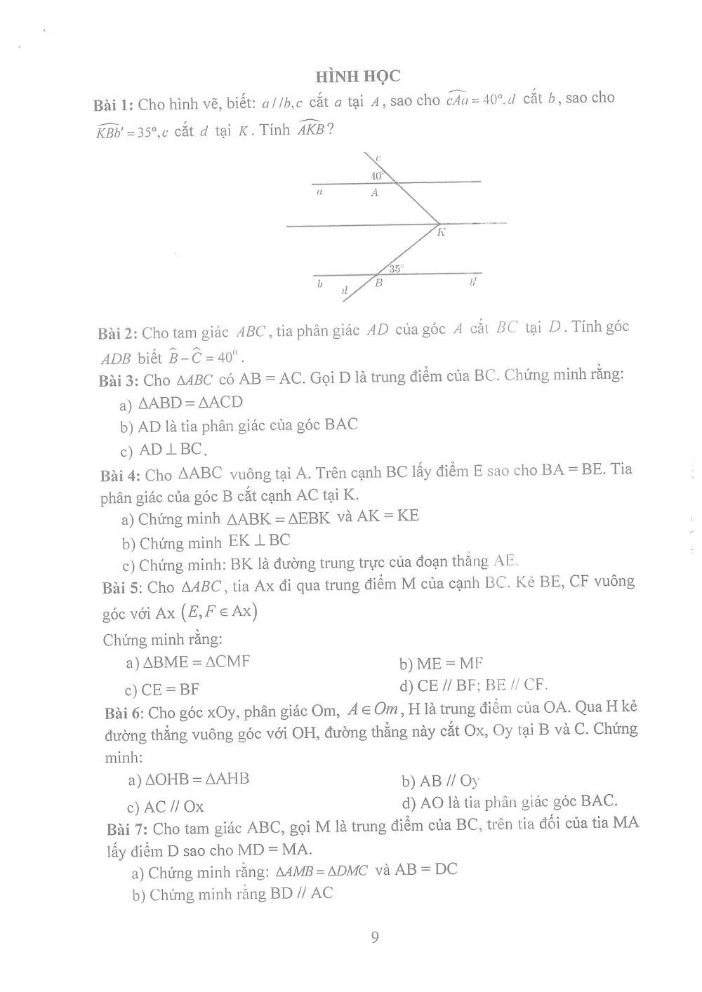 Đề cương ôn tập Học kì 1 Toán 7 năm 2025-2026 trường THCS Thọ Lộc (Hà Nội) - trang 9