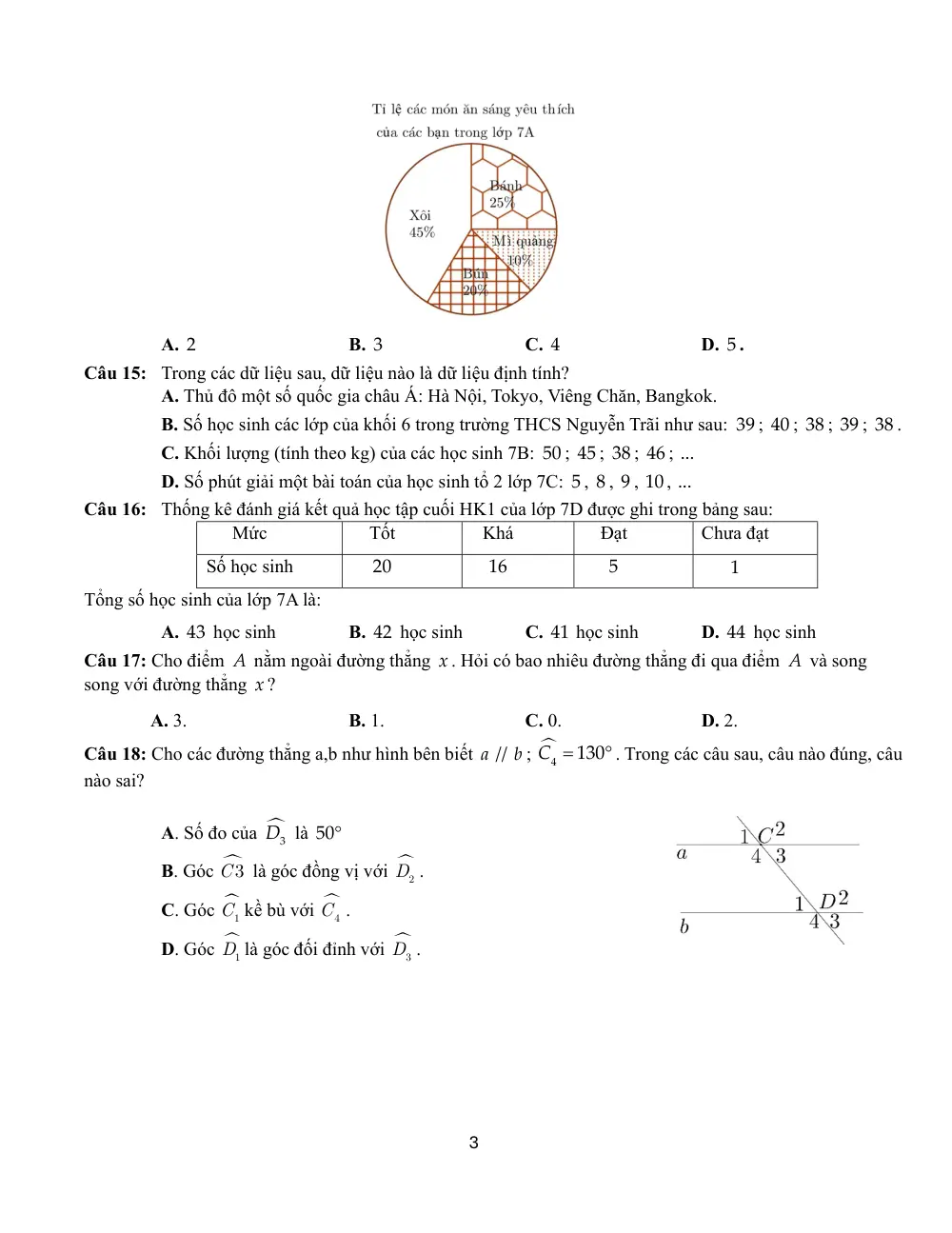 Đề cương ôn tập Học kì 1 Toán 7 năm 2025-2026 trường THCS Trần Văn Ơn (TP Hồ Chí Minh) - trang 3
