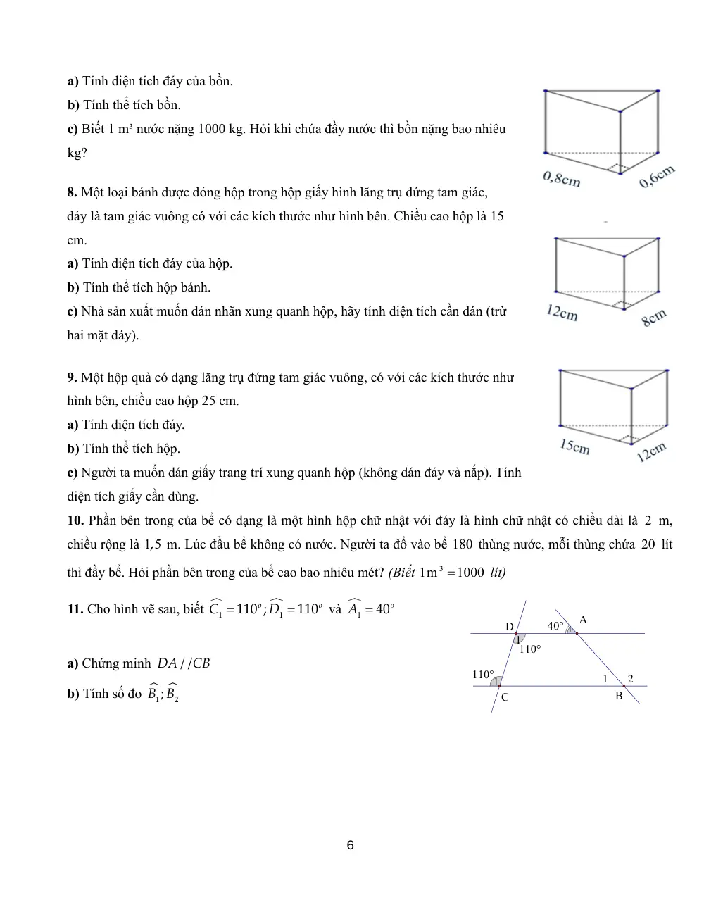 Đề cương ôn tập Học kì 1 Toán 7 năm 2025-2026 trường THCS Trần Văn Ơn (TP Hồ Chí Minh) - trang 6