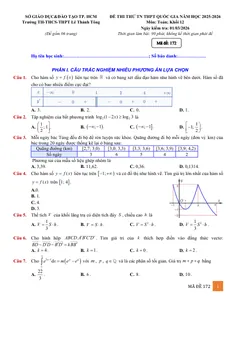 Trang đầu Đề thi thử Tốt nghiệp THPT Toán 2025-2026 trường Lê Thánh Tông (TP Hồ Chí Minh)