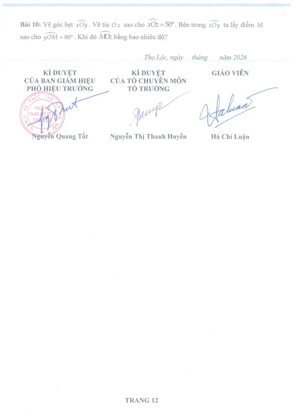Đề cương ôn tập Học kì 2 Toán 6 năm 2025-2026 trường THCS Thọ Lộc (Hà Nội) - trang 12