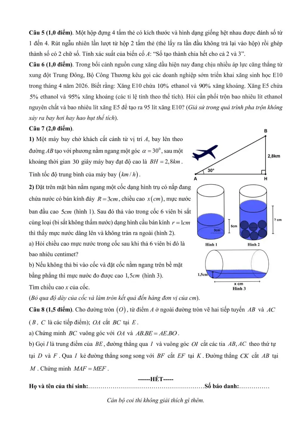 Đề thi thử Toán vào lớp 10 năm 2026-2027 trường THPT Ngô Quyền (Thái Nguyên) - trang 2