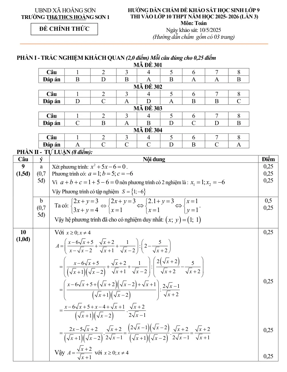 Đề thi thử Toán vào lớp 10 lần 3 năm 2026-2027 trường Hoằng Sơn 1 (Thanh Hóa) - trang 9