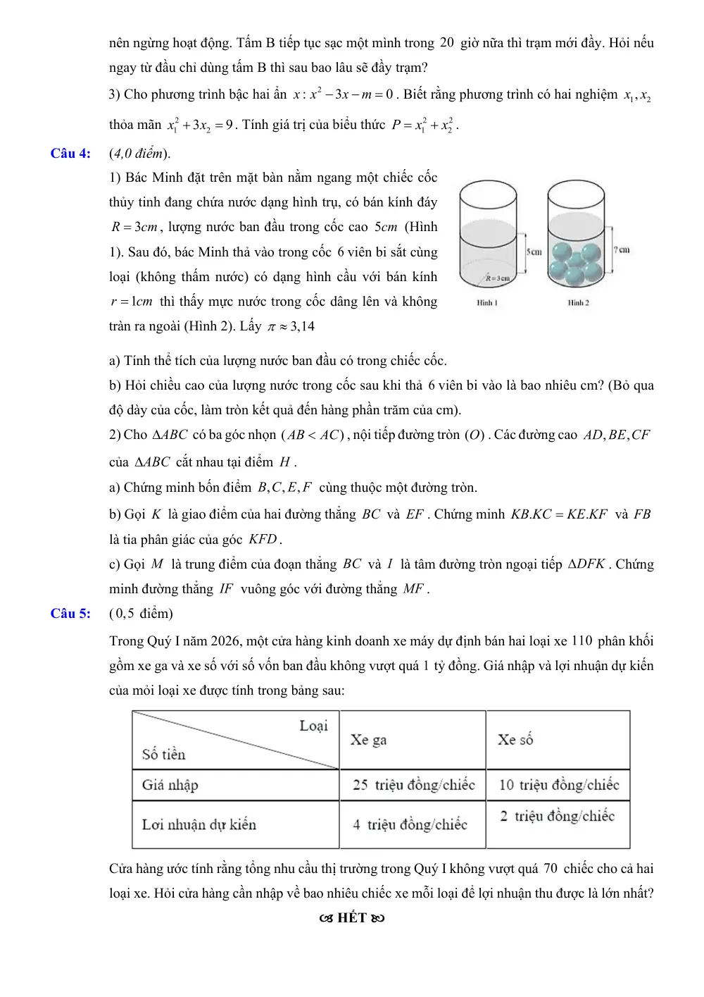Đề thi thử Toán vào lớp 10 năm 2026-2027 trường THCS Ngô Gia Tự (Hà Nội) - trang 2
