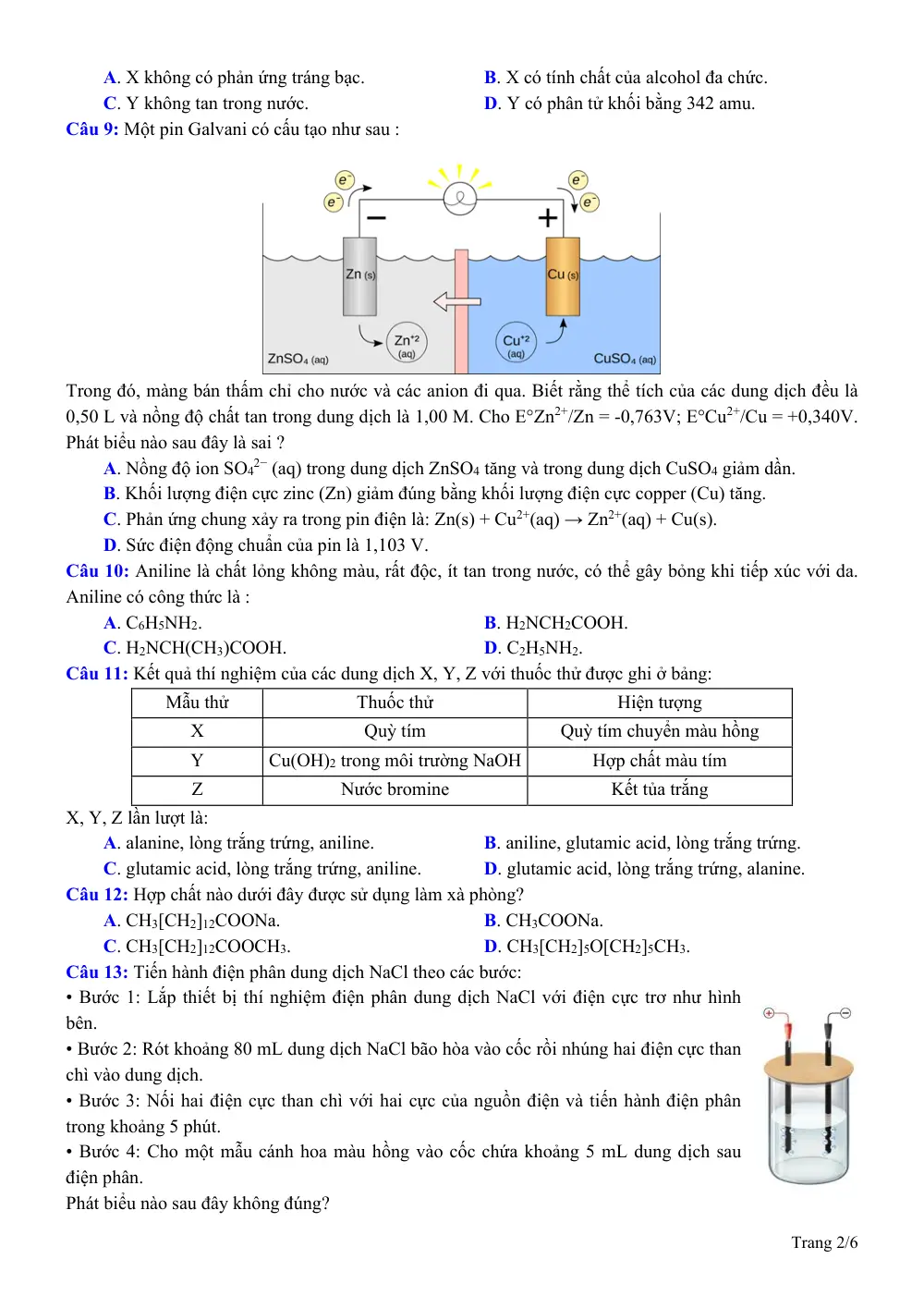 Đề thi thử Tốt nghiệp THPT Hóa học 2025 - 2026 trường THPT chuyên Bình Long (lần 1) (Đồng Nai) - trang 2