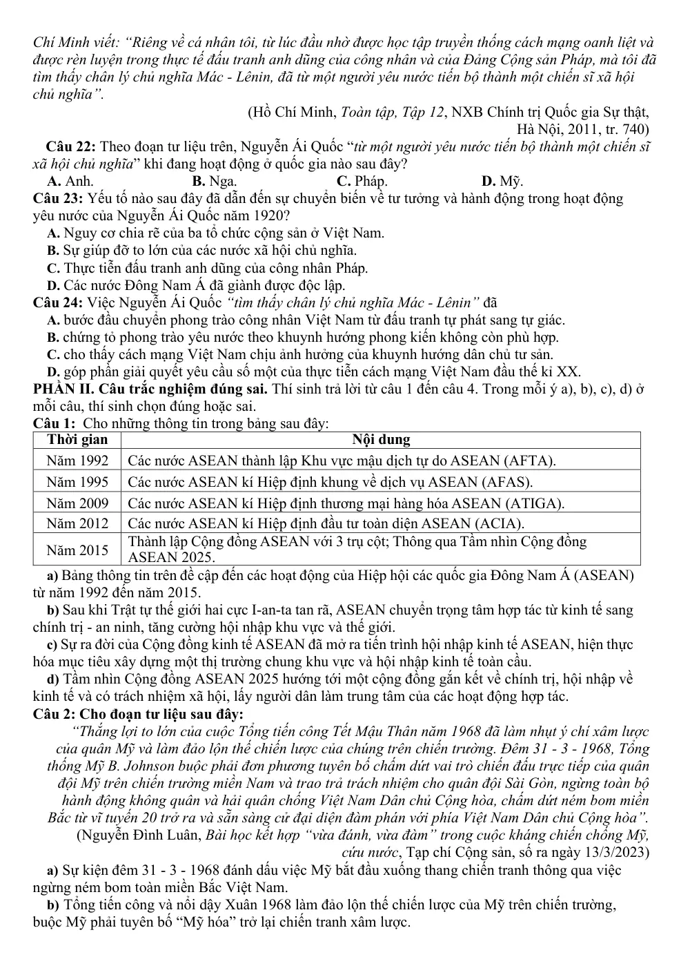 Đề thi thử Tốt nghiệp THPT Lịch sử 2025-2026 Sở Phú Thọ (Đợt 2) - trang 3