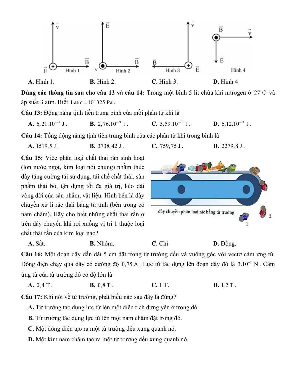 Đề thi thử Tốt nghiệp THPT Vật Lí 2025 - 2026 trường THCS-THPT Nguyễn Khuyến - Lê Thánh Tông (TP Hồ Chí Minh) - trang 3
