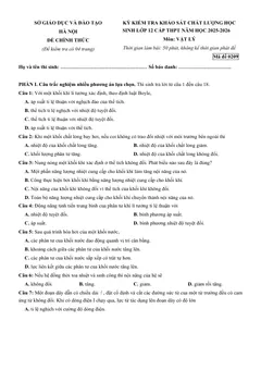 Trang đầu Đề thi thử Tốt nghiệp THPT Vật Lí 2025 - 2026 Sở Hà Nội