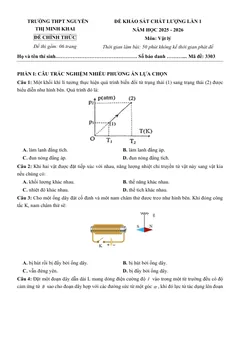 Trang đầu Đề thi thử Tốt nghiệp THPT Vật Lí 2025 - 2026 trường THPT Nguyễn Thị Minh Khai (lần 1) (Hà Nội)