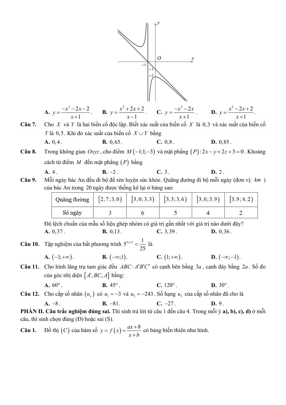 Đề thi thử Tốt nghiệp THPT Toán 2025-2026 trường THPT Nguyễn Khuyến (TPHồ Chí Minh) - trang 2