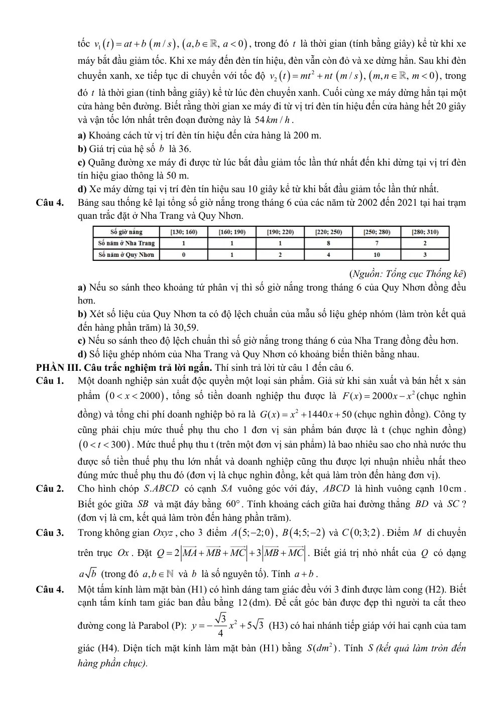 Đề thi thử Tốt nghiệp THPT Toán 2025-2026 Cụm 9 trường THPT (Phú Thọ) - trang 3