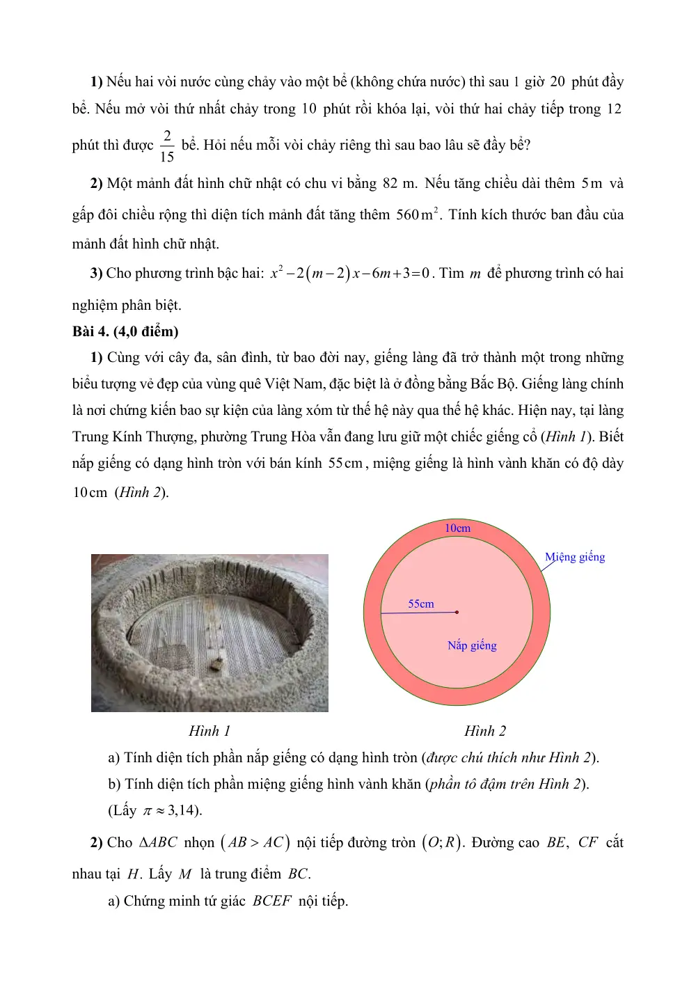 Đề thi thử Toán vào lớp 10 năm 2026-2027 trường THCS Yên Hòa (Hà Nội) - trang 2