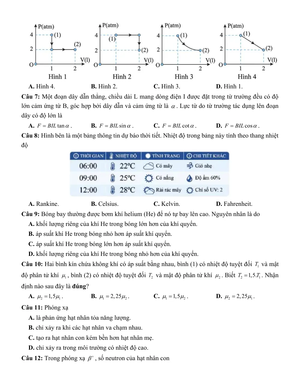 Đề thi thử Tốt nghiệp THPT Vật Lí 2025 - 2026 Liên trường THPT (đợt 2) (Nghệ An) - trang 2
