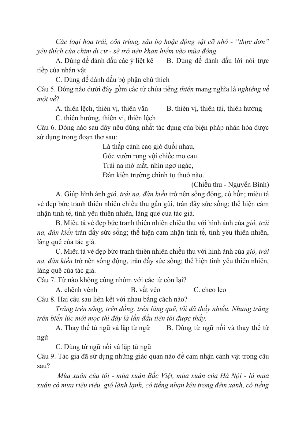 Đề thi tuyển sinh vào lớp 6 môn Tiếng Việt trường THCS Trọng điểm Bắc Ninh (mã đề 103) năm học 2025-2026 - trang 2