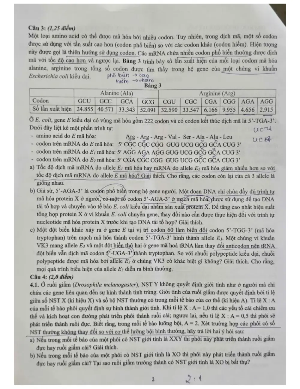 Đề tuyển sinh vào lớp 10 Sinh học năm 2026 trường THPT chuyên KHTN (Hà Nội) - trang 2