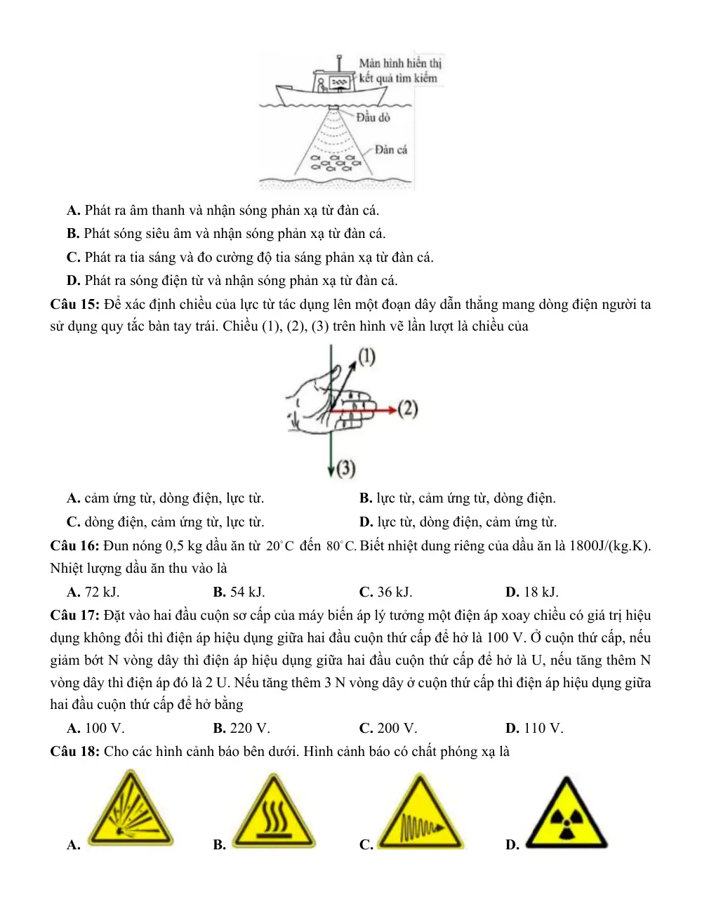 Đề thi thử Tốt nghiệp THPT Vật Lí 2025-2026 Sở Đà Nẵng - trang 3
