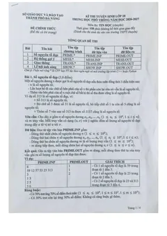 Trang đầu Đề tuyển sinh vào 10 Tin học (chuyên) 2026-2027 Sở Đà Nẵng