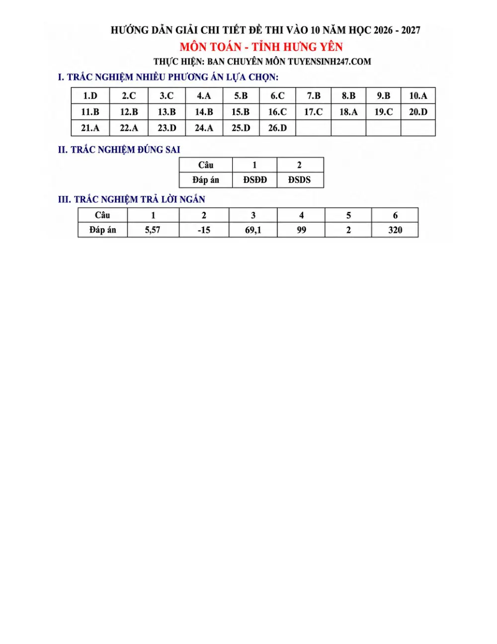 Đề tuyển sinh vào 10 Toán 2026-2027 Sở Hưng Yên - trang 5
