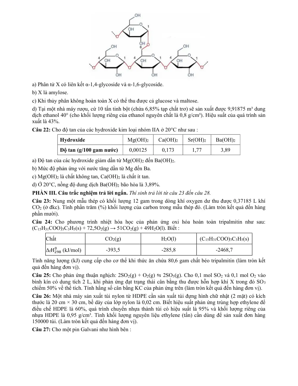Đề thi thử Tốt nghiệp THPT Hóa học 2025 - 2026 trường THPT Chuyên Hùng Vương (lần 1) (Gia Lai) - trang 4