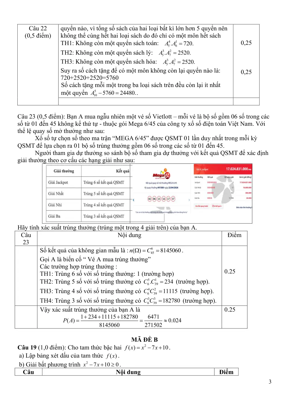 Đề thi Học kì 2 Toán 10 năm 2025-2026 trường THPT Vĩnh Linh (Quảng Trị) - trang 9