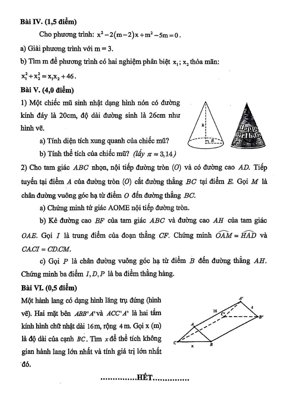 Đề thi Học kì 2 Toán 9 năm 2025-2026 trường THCS Lê Hồng Phong (Hà Nội) - trang 2
