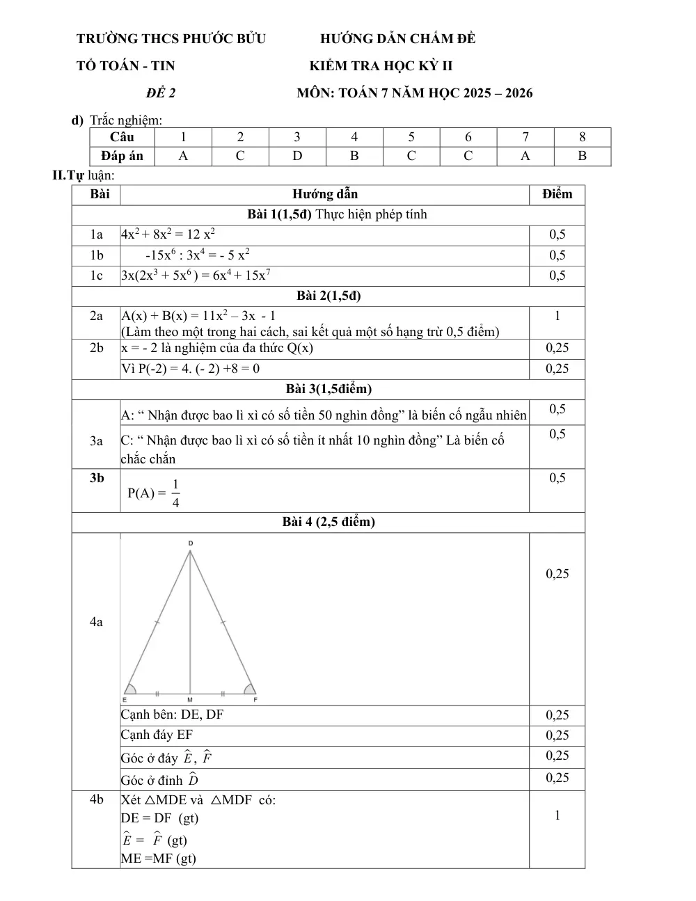 Đề thi Học kì 2 Toán 7 năm 2025-2026 trường THCS Phước Bửu (TP Hồ Chí Minh) - trang 10