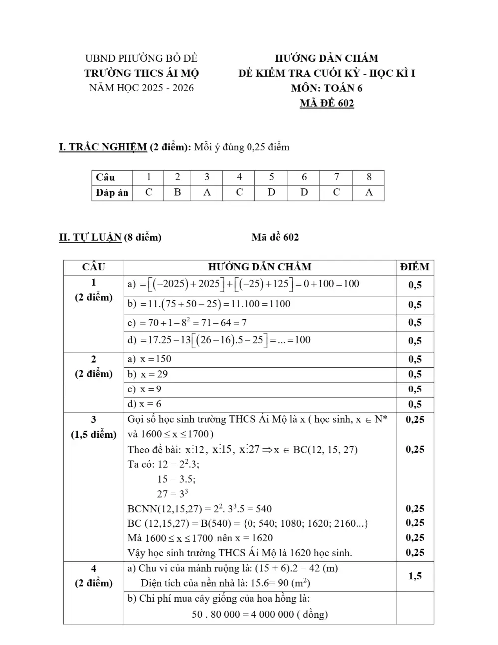 Đề thi Học kì 1 Toán 6 năm 2025-2026 trường THCS Ái Mộ (Hà Nội) - trang 7