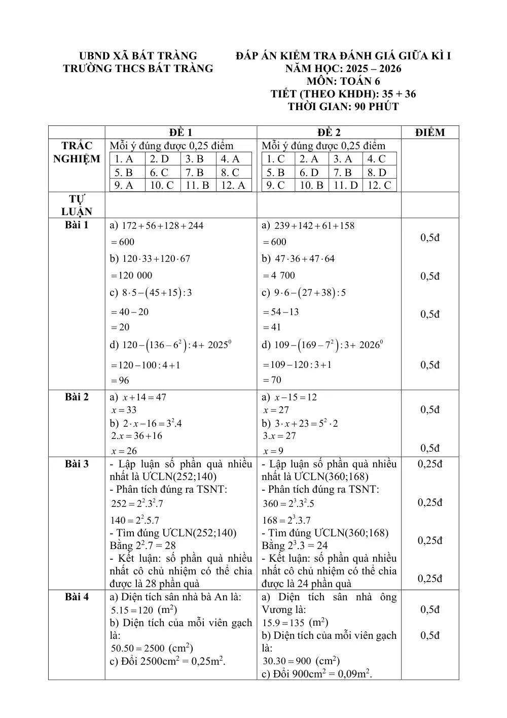 Đề thi Giữa kì 1 Toán 6 năm 2025-2026 trường THCS Bát Tràng (Hà Nội) - trang 8