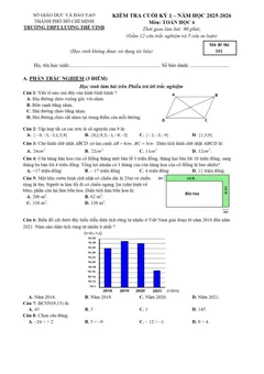 Trang đầu Đề thi Học kì 1 Toán 6 năm 2025-2026 trường THCS Lương Thế Vinh (TP Hồ Chí Minh)