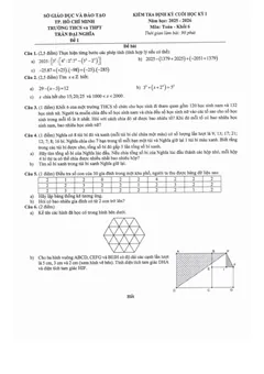 Trang đầu Đề thi Học kì 1 Toán 6 năm 2025-2026 trường THCS và THPT Trần Đại Nghĩa (TP Hồ Chí Minh)