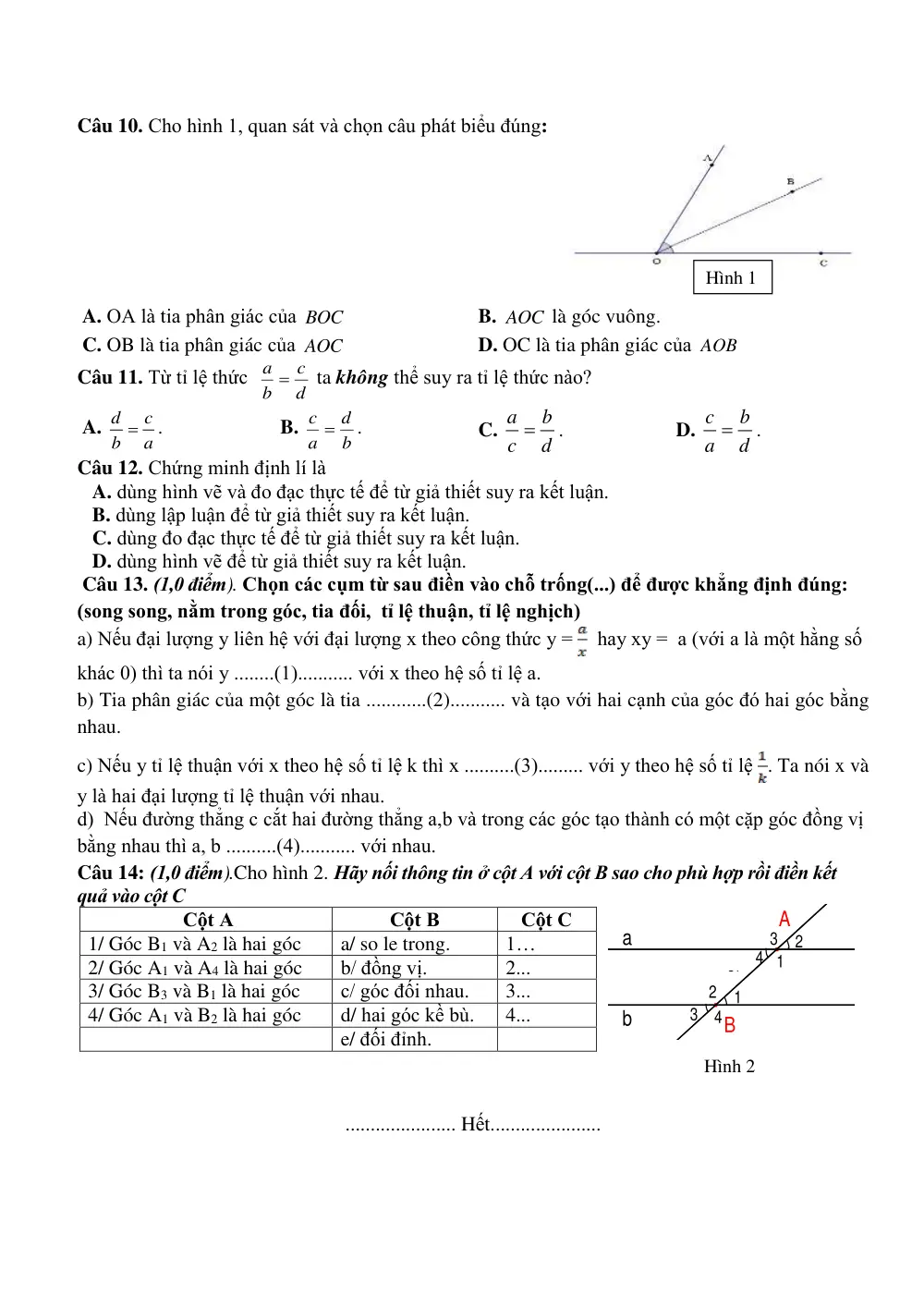 Đề thi Học kì 1 Toán 7 năm 2024-2025 trường TH&THCS Thắng Lợi (Kon Tum) - trang 16