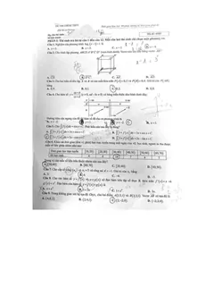 Trang đầu Đề chính thức Toán năm 2026 Tốt nghiệp THPT (Mã đề 0103) (Có đáp án)