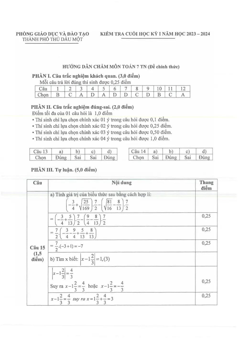 Đề thi Học kì 1 Toán 7 năm 2024-2025 Phòng Thủ Dầu Một (Bình Dương) - trang 8