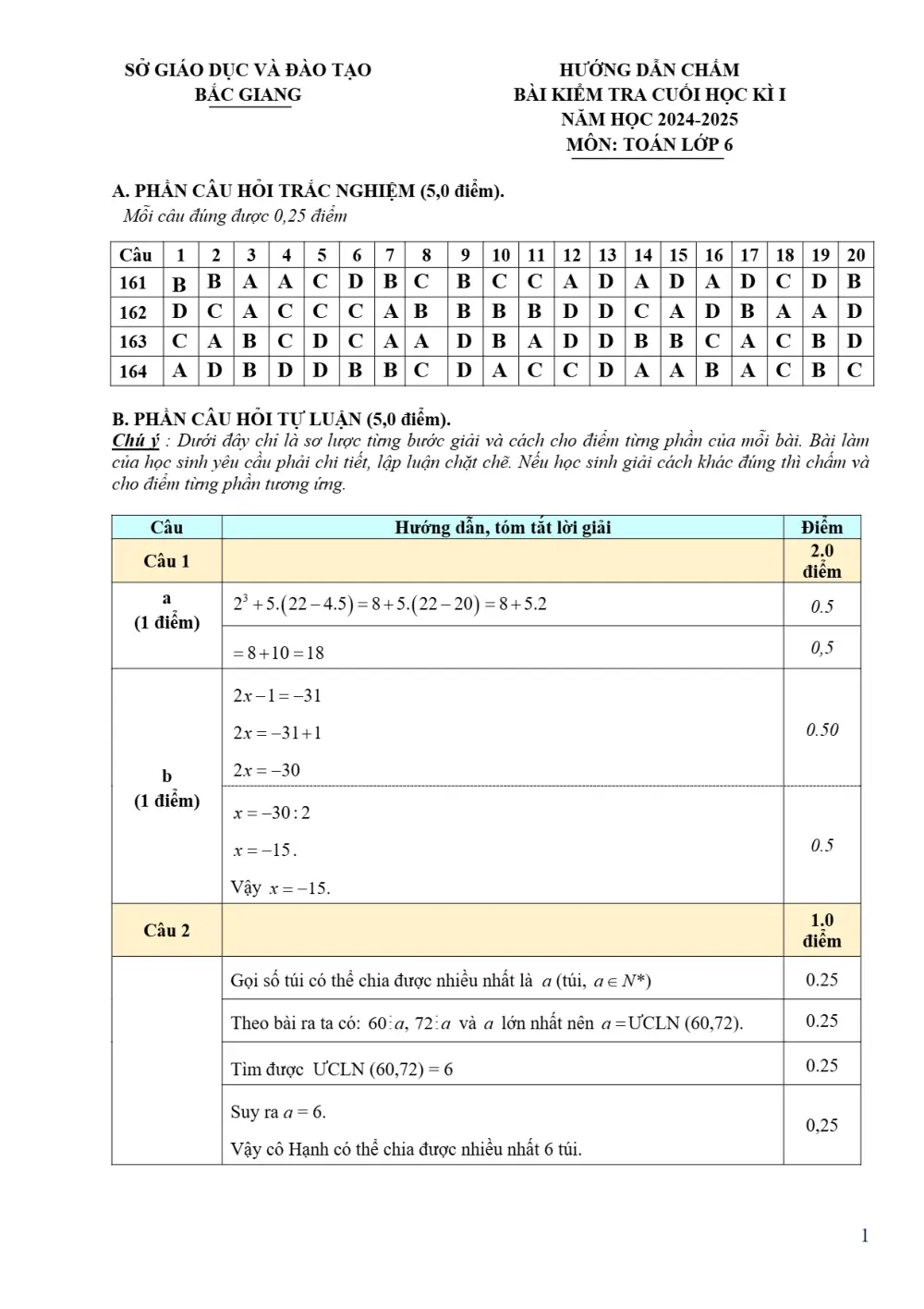 Đề thi Học kì 1 Toán 6 năm 2024-2025 Sở Bắc Giang - trang 5