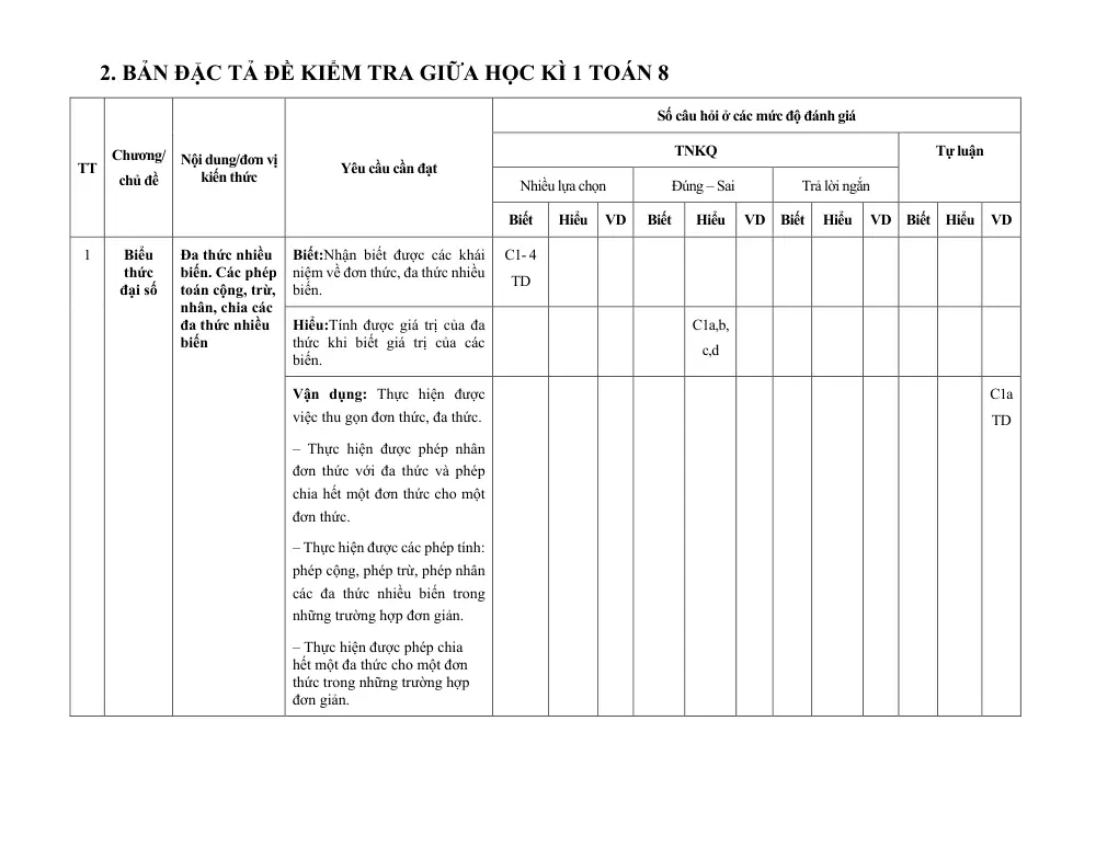 Đề thi Giữa kì 1 Toán 8 năm 2025-2026 trường THCS Đinh Ruối (Gia Lai) - trang 11