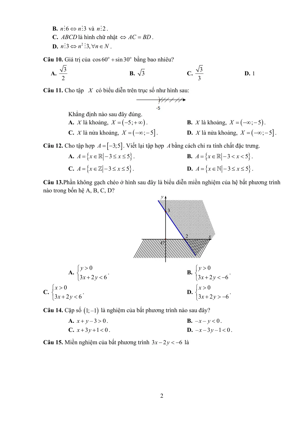 Đề thi Giữa kì 1 Toán 10 năm 2024-2025 trường THPT Kẻ Sặt (Hải Dương) - trang 6