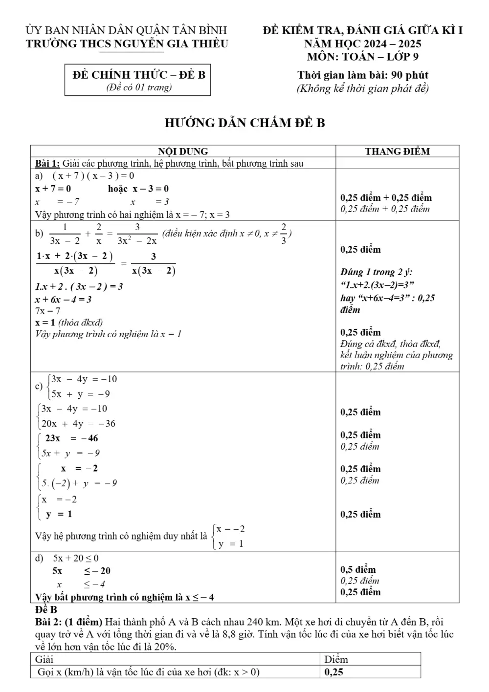 Đề thi Giữa kì 1 Toán 9 năm 2024-2025 trường THCS Nguyễn Gia Thiều (TP Hồ Chí Minh) - trang 7