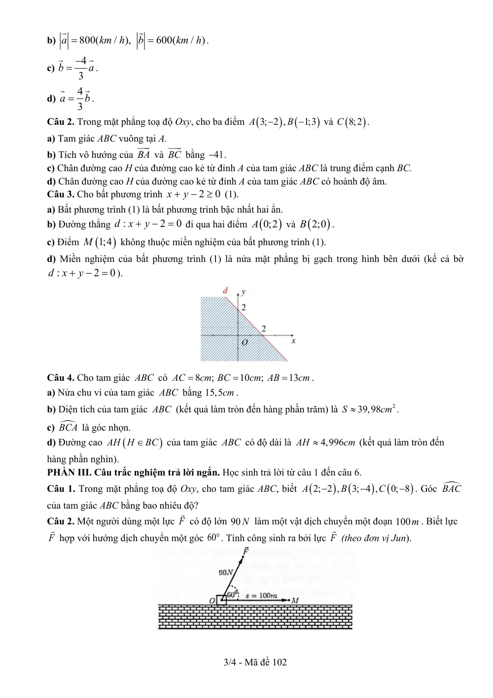 Đề thi Học kì 1 Toán 10 năm 2024-2025 trường THPT Chuyên Nguyễn Tất Thành (Kon Tum) - trang 7